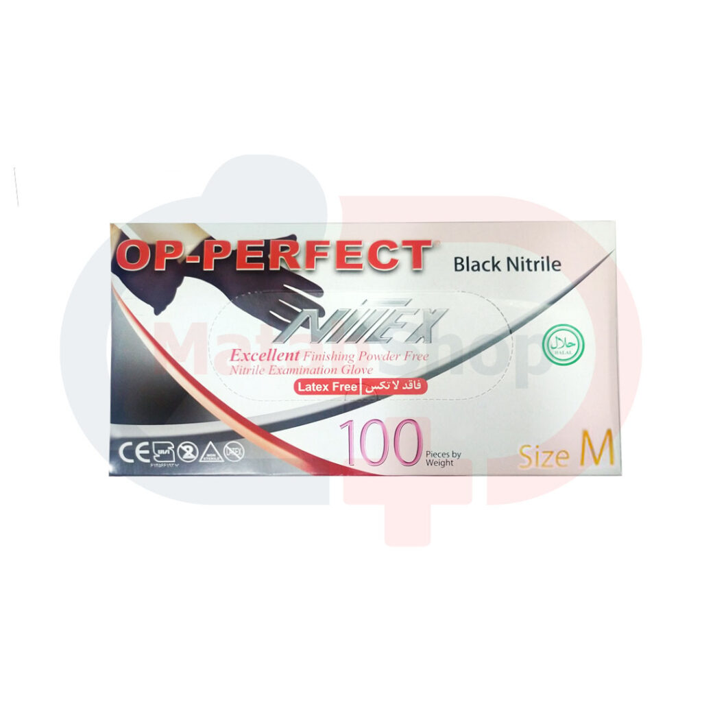 دستکش نیتریل مشکی سایز مدیوم اپی پرفکت